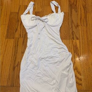 Elegant White Lace Trim Nightgown